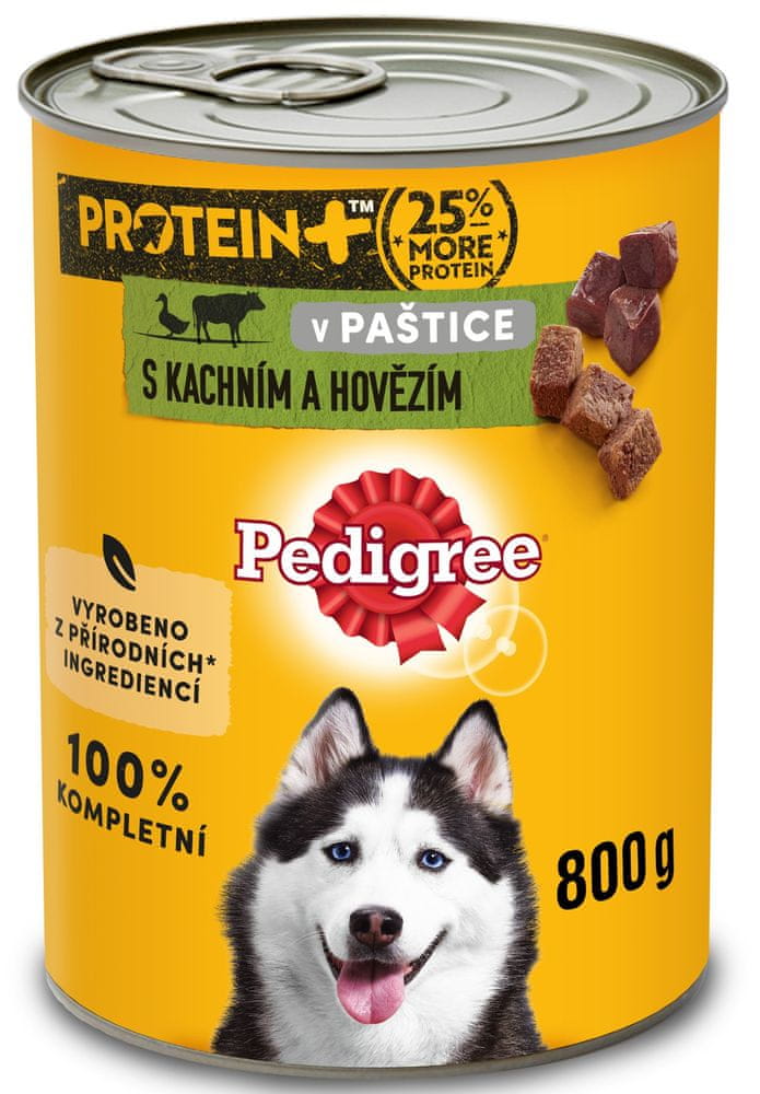 Pedigree PROTEIN konzerva s kačacím a hovädzím pre dospelých psov 12×800 g